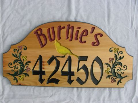 Wooden House address Sign
